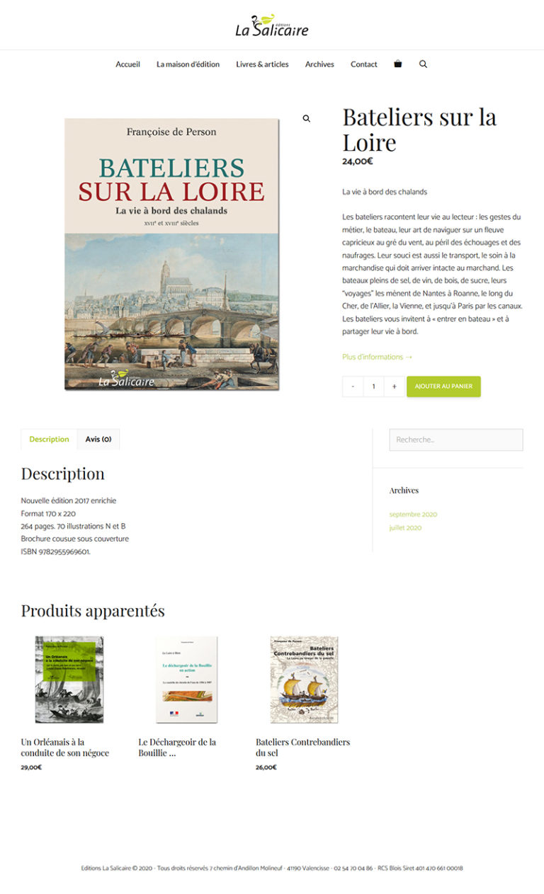 Editions la Salicaire site internet