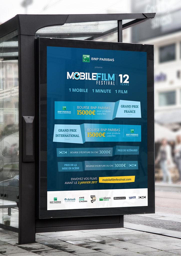 Affiche abribus événementiel Mobile Film Festival