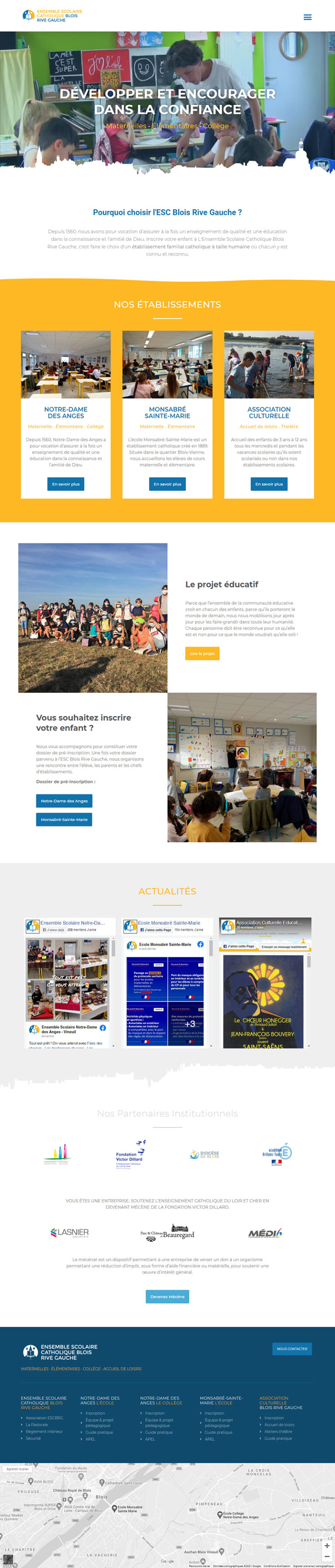 Site internet école catholique Notre-Dame des Anges à Vineuil